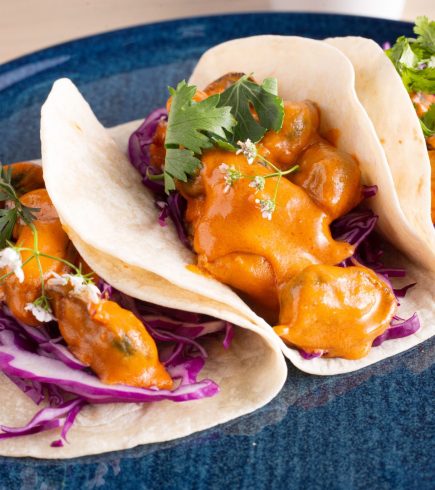 Tacos de mejillones al chipotle